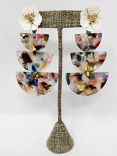 Paola Resin Earrings- Multi + White