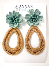 Farris Floral Earrings-Natural + Aqua