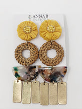 Raffia Serena Earrings- Yellow Multi