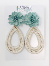 Farris Floral Earrings-Aqua