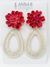 Farris Floral Earrings-Red