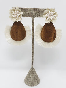 Kyle Floral Earrings-Cream