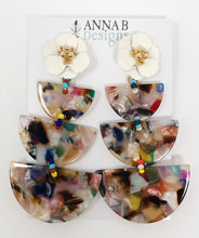 Paola Resin Earrings- Multi + White