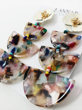 Paola Resin Earrings- Multi + White