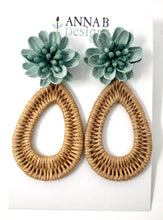 Farris Floral Earrings-Natural + Aqua