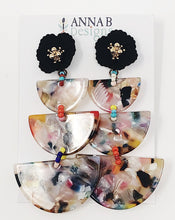 Paola Resin Earrings- Multi + Black