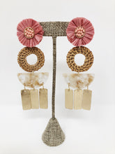 Raffia Serena Earrings- Blush + Cream