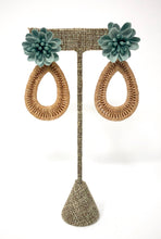 Farris Floral Earrings-Natural + Aqua