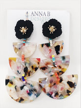 Paola Resin Earrings- Multi + Black