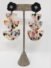 Paola Resin Earrings- Multi + Black