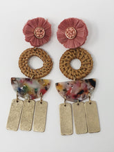 Raffia Serena Earrings- Blush + Multi