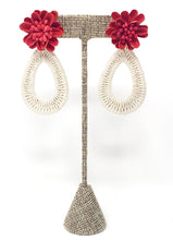 Farris Floral Earrings-Red
