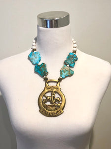Turquoise Horsebrass Necklace